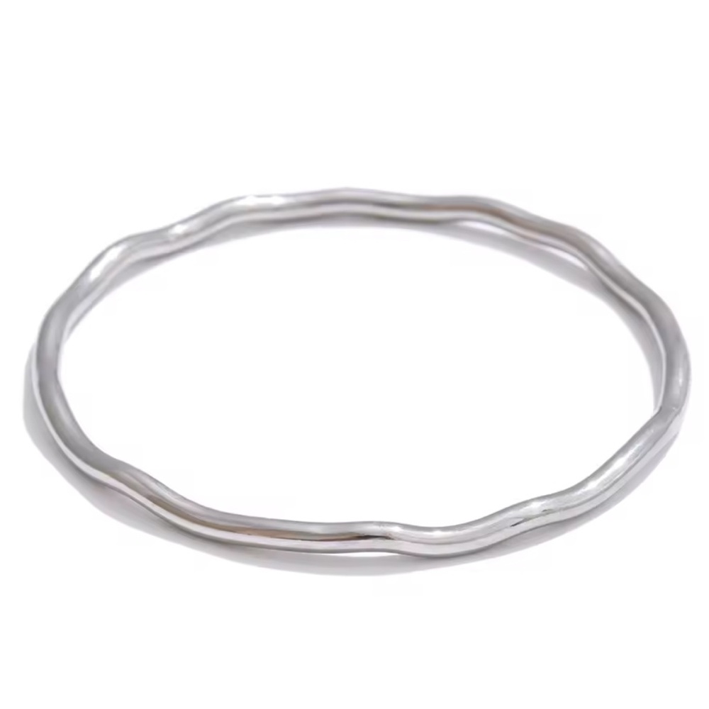 Lunar Wave Steel Bangle